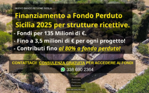 Sicilia finanziamento a fondo perduto per strutture ricettive fondi per 135 milioni